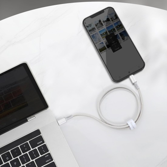 Baseus High Density Braided USB-C to Lightning Cable 20W Λευκό 2m (CATLGD-A02)