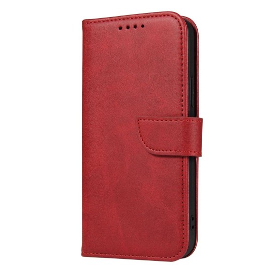 Magnet Case for Samsung Galaxy A14 5G cover with flip wallet stand red