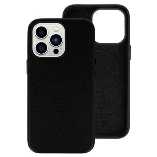 MagSafe Leather Case Iphone 14 Pro Max Black