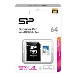 SILICON POWER κάρτα μνήμης Superior Pro microSDXC UHS-I, 64GB, Class 30