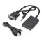 POWERTECH αντάπτορας VGA & 3.5mm σε HDMI PTH-078, μαύρος