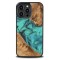 Bewood Unique Turquoise iPhone 14 Pro Max and Resin Case - Turquoise Black