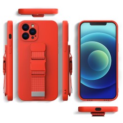Rope Back Cover Σιλικόνης με Λουράκι Galaxy A12 Σκούρο Μπλε
