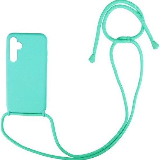 Liquid Back Cover Σιλικόνης με Κορδόνι Για (Samsung Galaxy A13 5G/A04s ) - Τιρκουάζ