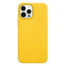 ECO Δερμάτινη θήκη για iPhone 12 Pro / iPhone 12 Κίτρινη