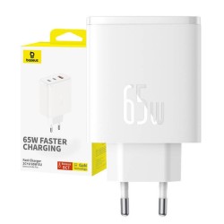 Baseus Φορτιστής Χωρίς Καλώδιο με Θύρα USB-A και 2 Θύρες USB-C 65W Power Delivery