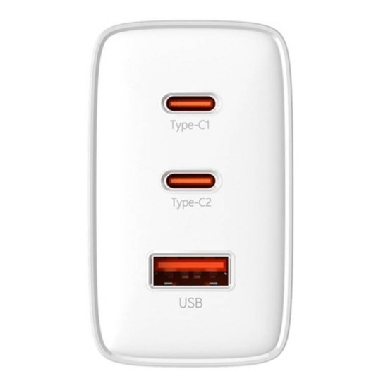 Baseus Φορτιστής Χωρίς Καλώδιο με Θύρα USB-A και 2 Θύρες USB-C 65W Power Delivery
