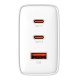 Baseus Φορτιστής Χωρίς Καλώδιο με Θύρα USB-A και 2 Θύρες USB-C 65W Power Delivery