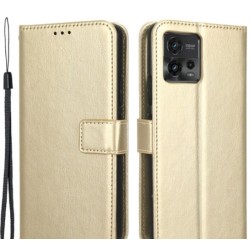 Θήκη Πορτοφόλι με Βάση Στήριξης για Motorola Moto G72 4G - Χρυσαφί