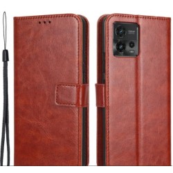 Θήκη Πορτοφόλι με Βάση Στήριξης για Motorola Moto G72 4G - Καφέ
