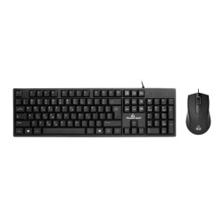 POWERTECH set ποντίκι & πληκτρολόγιο PT-1075, ενσύρματο, 1000DPI, μαύρο