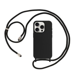 STRAP SILICONE CASE FOR IPHONE 14 PRO MAX DESIGN 1 BLACK