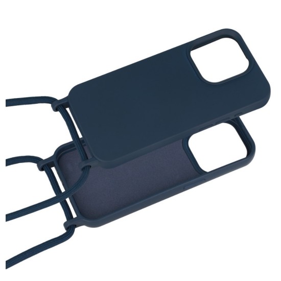 STRAP SILICONE CASE FOR IPHONE 14 PRO MAX DESIGN 1 NAVY