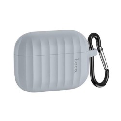 Θήκη Hoco WB20 Fenix Liquid Silicone Protective για Airpods Pro με Λουράκι Γκρι
