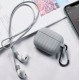 Θήκη Hoco WB20 Fenix Liquid Silicone Protective για Airpods Pro με Λουράκι Γκρι