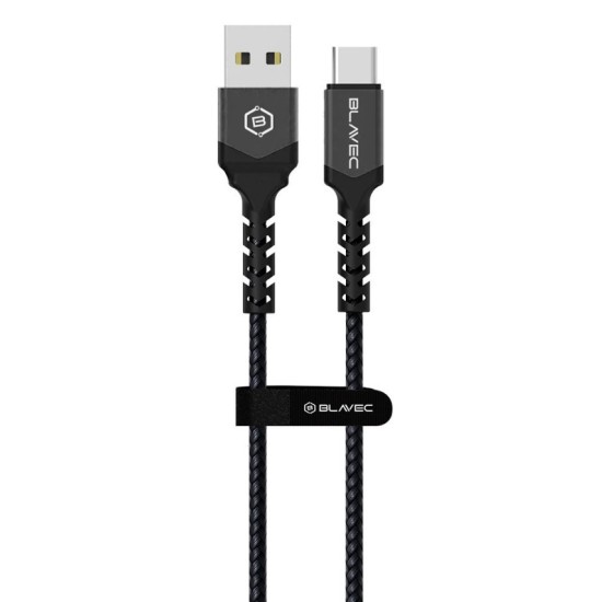 Blavec Cable Raptor braided - USB to Type C - PD 66W 6A 1 metre (CRA-UC6BG10) black-grey