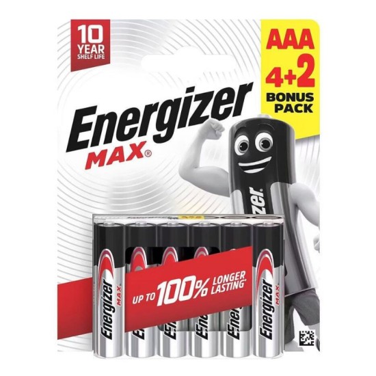 ENERGIZER αλκαλικές μπαταρίες MAX ΑΑA (4+2 τεμάχια)