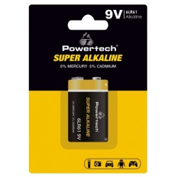 POWERTECH αλκαλική μπαταρία Super Alkaline PT-1215, 9V, 1τμχ