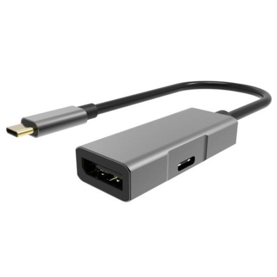 POWERTECH αντάπτορας USB-C σε DisplayPort PTH-054, 65W PD, 4K, γκρι POWERTECH αντάπτορας USB-C σε DisplayPort PTH-054, 65W PD, 4K, γκρι