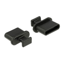 DELOCK κάλυμμα προστασίας για θύρα USB-C 64013 με λαβή, μαύρο, 10τμχ