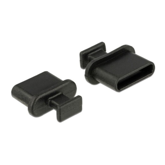 DELOCK κάλυμμα προστασίας για θύρα USB-C 64013 με λαβή, μαύρο, 10τμχ