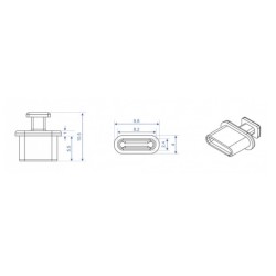 DELOCK κάλυμμα προστασίας για θύρα USB-C 64013 με λαβή, μαύρο, 10τμχ