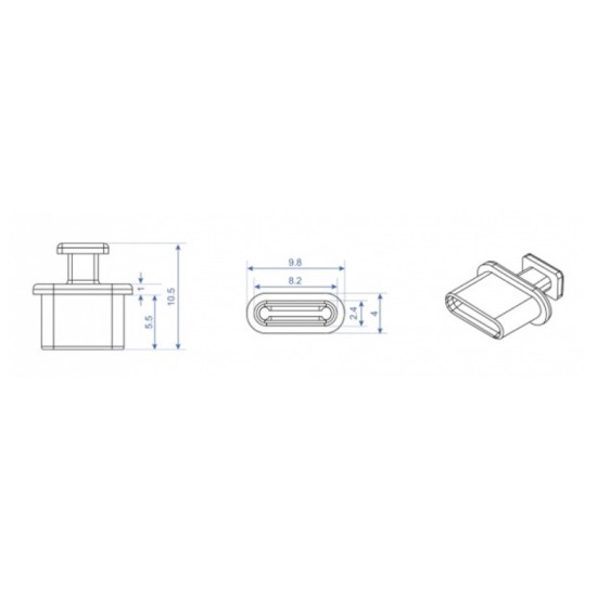 DELOCK κάλυμμα προστασίας για θύρα USB-C 64013 με λαβή, μαύρο, 10τμχ