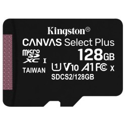 KINGSTON SDCS2/128GBSP CANVAS SELECT PLUS 128GB MICRO SDXC 100R A1 C10 SINGLE PACK KINGSTON SDCS2/128GBSP CANVAS SELECT PLUS 128GB MICRO SDXC 100R A1 C10 SINGLE PACK