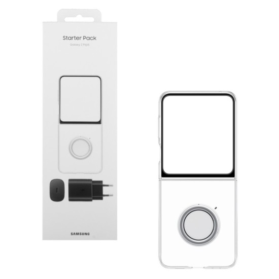 ΘΗΚΗ SAMSUNG Z FLIP5 5G F731 GADGET CLEAR COVER TRANSPARENT +TA800 CHARGER PACK PACKING