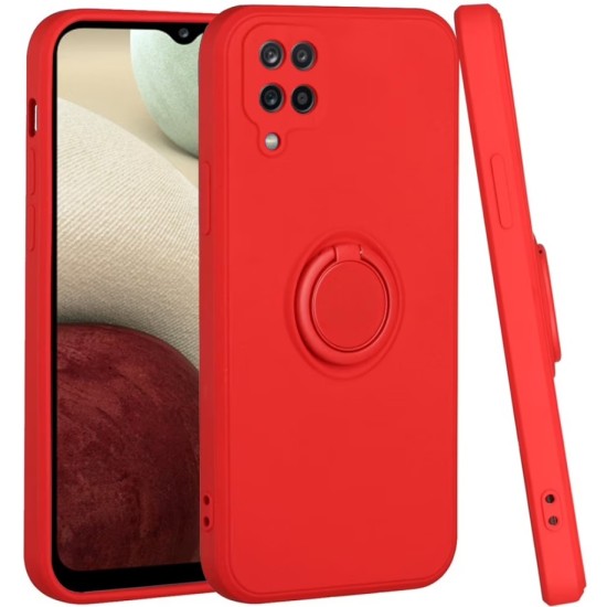Back Case Silicon Ring Samsung A12 Κόκκινο