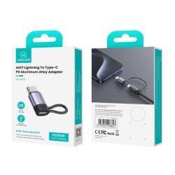 USAMS αντάπτορας USB-C σε Lightning US-SJ677, 30W, 480Mbps, γκρι