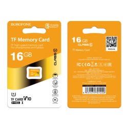 Borofone Memory card MicroSD 16GB SDHC Class10 85MB/s