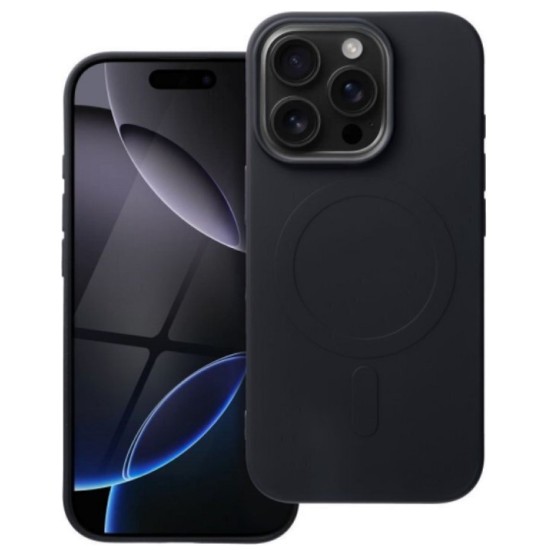 iS TPU SILICONE MAG IPHONE 16 PRO (BIG HOLE) black backcover