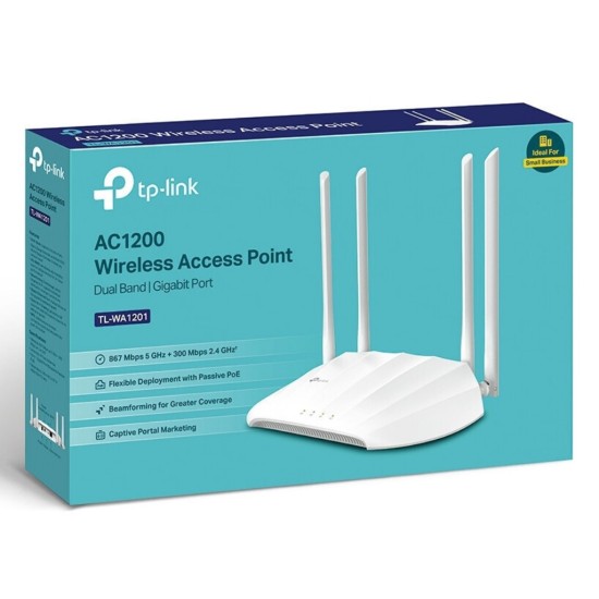 TP-LINK Wi-Fi access point TL-WA1201, Dual Band, Gigabit, PoE, λευκό