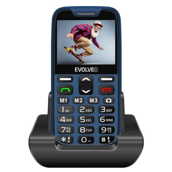 EVOLVEO EasyPhone XR, κινητό τηλέφωνο για ηλικιωμένους με βάση φόρτισης, μπλε