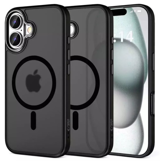 Case Tech-Protect MagEdge MagSafe Apple iPhone 16 Matte Black/Gunmetal