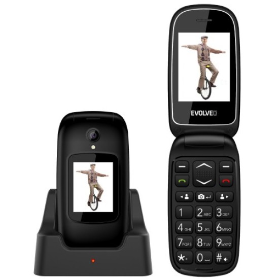 EVOLVEO EasyPhone FD αναδ/μενο κινητό για ηλικιωμένους με βάση φόρτισης (Black)
