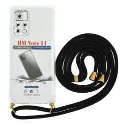 Θήκη Ancus Crossbody για Xiaomi Note 11 με Κορδόνι Μαύρο Διάφανη