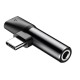 Baseus adapter L41 USB-C to USB-C - jack 3,5 mm black