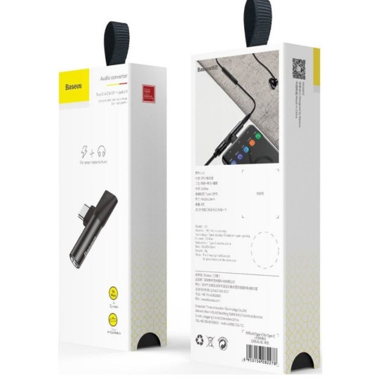 Baseus adapter L41 USB-C to USB-C - jack 3,5 mm black