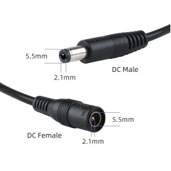 POWERTECH καλώδιο επέκτασης DC CAB-P030, 5.5 x 2.1mm, 10m, μαύρο POWERTECH καλώδιο επέκτασης DC CAB-P030, 5.5 x 2.1mm, 10m, μαύρο