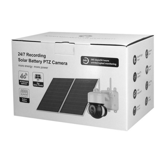 SECTEC smart ηλιακή κάμερα ST-518, 3MP, 4G, PIR, PTZ, SD, 20000mAh, IP65