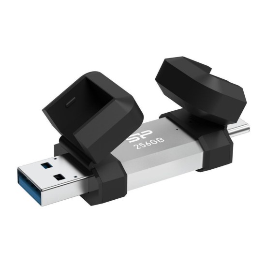 SILICON POWER USB Flash Drive C51, USB/USB-C, 256GB, 200MBps, ασημί