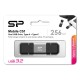 SILICON POWER USB Flash Drive C51, USB/USB-C, 256GB, 200MBps, ασημί