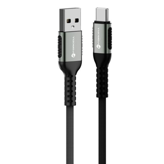 FORCELL F-ENERGY C256 cable USB A to Type C QC3.0 3A 66W Cafule 1,2 m black