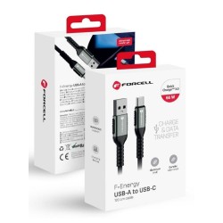 FORCELL F-ENERGY C256 cable USB A to Type C QC3.0 3A 66W Cafule 1,2 m black