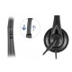 DELOCK headphones με μικρόφωνο 27177, mono, USB, volume control, μαύρα