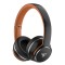 DOQAUS headphones DESIGN 3, ασύρματα & ενσύρματα, Φ40mm, 600mAh, μαύρα/καφέ