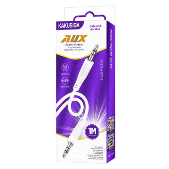 KAKUSIGA καλώδιο ήχου 3.5mm KSC-893, AUX, 1m, λευκό