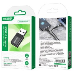 KAKUSIGA αντάπτορας USB-C σε USB KSC-1407, 480Mbps, 60W, μαύρος